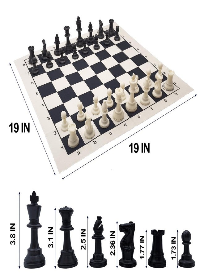 HOLYKING 19" Tournament Cloth Chess Board Set - Portable Travel Pocket Chess Game Set Roll Up Combination- Beginner Chess Set for Kids and Adults - Image 2